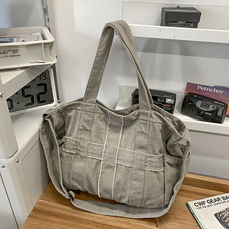 Unisex Bag Cross-Body Bag Shoulder Bag Tote Bag Large Capacity Bag Student Bag - Gray - Size 38-14.5-32