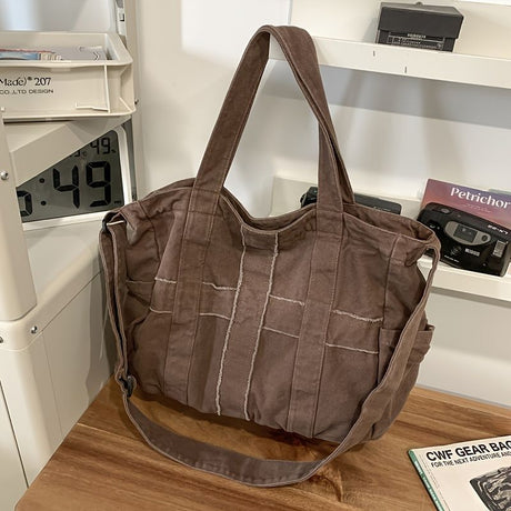 Unisex Bag Cross-Body Bag Shoulder Bag Tote Bag Large Capacity Bag Student Bag - Gray - Size 38-14.5-32