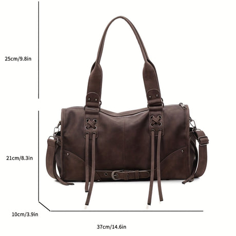 Women'S Travel Tote Bag Brown Travel Bag Stylish Travel Bag Durable Tote - Black - Size M