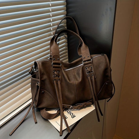 Women'S Travel Tote Bag Brown Travel Bag Stylish Travel Bag Durable Tote - Orange - Size M