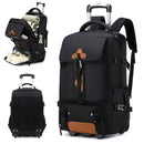 Travel Backpack With Wheels Convertible Backpack Rolling Backpack Australia - Black - Size Routine