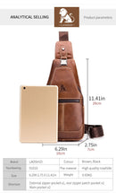 Brown Black Leather Sling Bag Crossbody Bag Chest Bag Travel Bag Quality Leather Bag