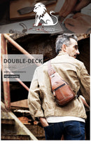 Brown Black Leather Sling Bag Crossbody Bag Chest Bag Travel Bag Quality Leather Bag