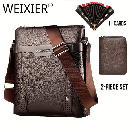 Black Men'S Crossbody Bag Leather Crossbody Bag Travel Bag Everyday Carry Bag