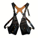Brown Gray Blue Black Leather Chest Rig Travel Backpack Outdoor Backpack Leather Backpack Adjustable
