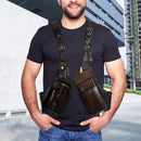 Brown Gray Blue Black Leather Chest Rig Travel Backpack Outdoor Backpack Leather Backpack Adjustable