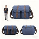 Navy Black Blue Canvas Messenger Bag Travel Bag High-Quality Bag Adjustable Strap Multiple