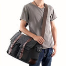 Navy Black Blue Canvas Messenger Bag Travel Bag High-Quality Bag Adjustable Strap Multiple