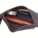 dark coffee color Black Top-Grain Leather Cross-Body Bag Leather Crossbody Bag Australian Leather Bag
