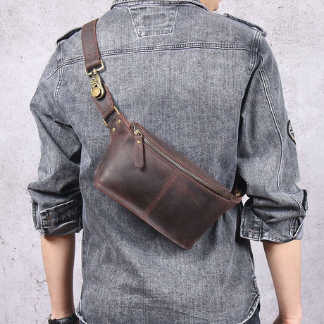 dark coffee color Black Top-Grain Leather Cross-Body Bag Leather Crossbody Bag Australian Leather Bag