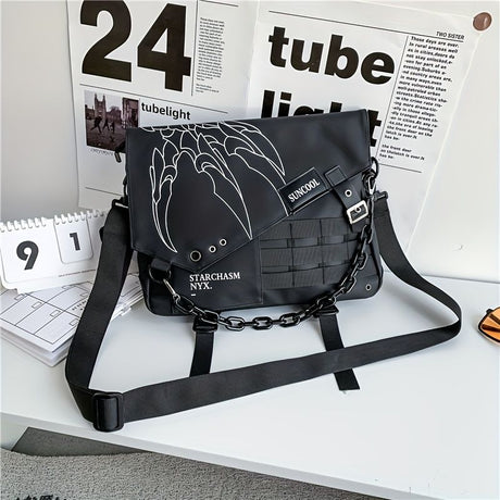 Black Trendy Cross-Body Backpack High-Quality Backpack Travel Backpack Daily Use