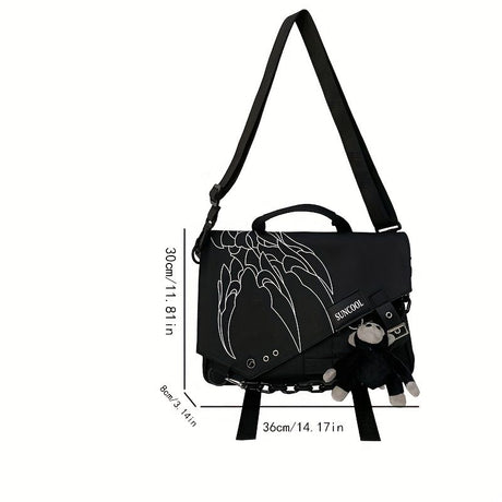 Black Trendy Cross-Body Backpack High-Quality Backpack Travel Backpack Daily Use