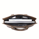 Brown Black Brown Laptop Briefcase Leather Look Travel Bag Work Briefcase For Men Spacious