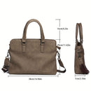 Brown Black Brown Laptop Briefcase Leather Look Travel Bag Work Briefcase For Men Spacious