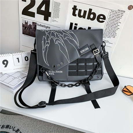 Gray Black Cross-Body Backpack Travel Backpack Fashionable Backpack High-Quality Backpack