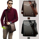 Brown Men'S Crossbody Bag Composite Leather Bag Adjustable Shoulder Strap Spacious