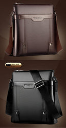 Brown Men'S Crossbody Bag Composite Leather Bag Adjustable Shoulder Strap Spacious