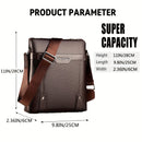 Brown Men'S Crossbody Bag Composite Leather Bag Adjustable Shoulder Strap Spacious