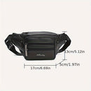 Black Brown Leather Fanny Pack Travel Fanny Pack Multi-Compartment Fanny Pack Adjustable