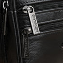 Black Brown Leather Fanny Pack Travel Fanny Pack Multi-Compartment Fanny Pack Adjustable