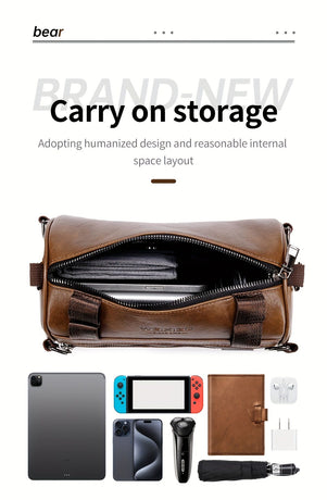 Black Brown Unisex Cross Body Bag Travel Bag Durable Bag Adjustable Strap Bag Multiple
