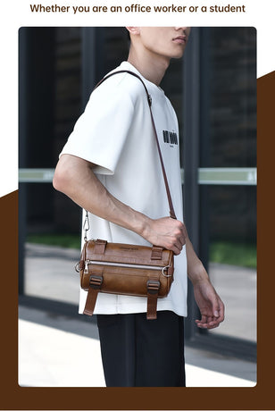 Black Brown Unisex Cross Body Bag Travel Bag Durable Bag Adjustable Strap Bag Multiple
