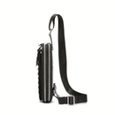 Black Brown Leather Cross-Body Bag Sling Bag Crocodile Pattern Bag Travel Bag Premium