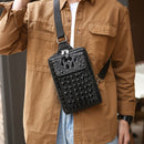 Black Brown Leather Cross-Body Bag Sling Bag Crocodile Pattern Bag Travel Bag Premium