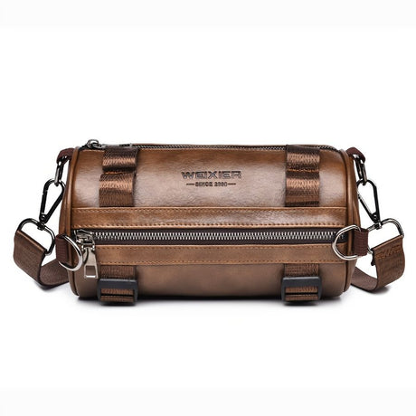 Brown Unisex Cross-Body Bag Travel Bag Leather-Like Bag Adjustable Strap Bag