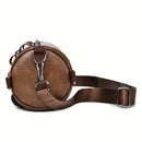 Brown Unisex Cross-Body Bag Travel Bag Leather-Like Bag Adjustable Strap Bag