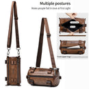 Brown Unisex Cross-Body Bag Travel Bag Leather-Like Bag Adjustable Strap Bag