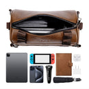 Brown Unisex Cross-Body Bag Travel Bag Leather-Like Bag Adjustable Strap Bag