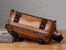 Brown Unisex Cross-Body Bag Travel Bag Leather-Like Bag Adjustable Strap Bag