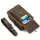 Black brown Leather Cross-Body Bag Genuine Leather Travel Bag Compact Crossbody Purse