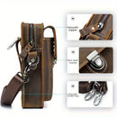Black brown Leather Cross-Body Bag Genuine Leather Travel Bag Compact Crossbody Purse