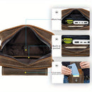 Black brown Leather Cross-Body Bag Genuine Leather Travel Bag Compact Crossbody Purse