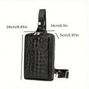 Black Gray Men'S Chest Bag Crocodile Embossed Bag Travel Bag Men Adjustable Strap Bag