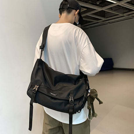 Black Gray Cross Body Bag Travel Bag Trendy Bag Hanging Accessory Durable Bag Spacious Bag
