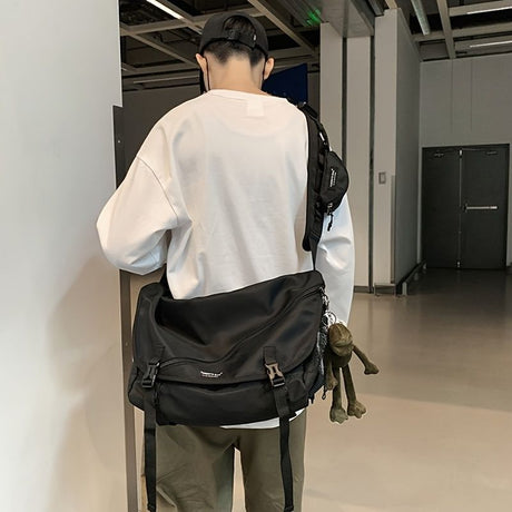 Black Gray Cross Body Bag Travel Bag Trendy Bag Hanging Accessory Durable Bag Spacious Bag