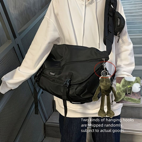Black Gray Cross Body Bag Travel Bag Trendy Bag Hanging Accessory Durable Bag Spacious Bag