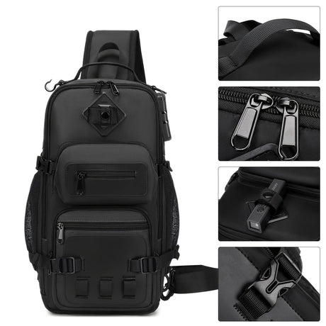 Gray Anti-Theft Backpack Waterproof Backpack Sling Backpack Travel Backpack