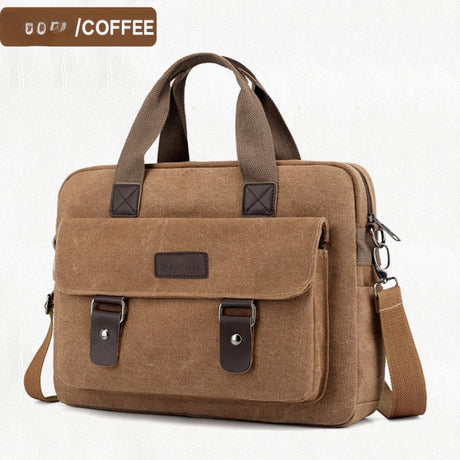 Brown Navy Canvas Laptop Backpack Travel Backpack Durable Laptop Bag Stylish School