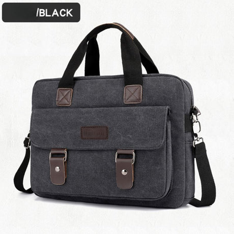 Brown Navy Canvas Laptop Backpack Travel Backpack Durable Laptop Bag Stylish School