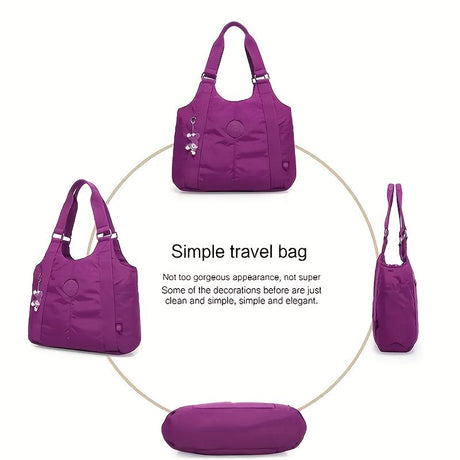 Burgundy purplish red Wine Red Travel Bag One-Shoulder Bag Large Capacity Bag Leisure Travel Bag