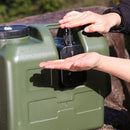 Green 20L water container, camping water storage, outdoor hydration, Australian camping gear, robust water canister, portable water tank, emergency water supply