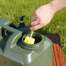 Green 20L water container, camping water storage, outdoor hydration, Australian camping gear, robust water canister, portable water tank, emergency water supply