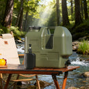 Green 20L water container, camping water storage, outdoor hydration, Australian camping gear, robust water canister, portable water tank, emergency water supply