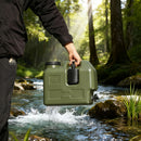 Green 20L water container, camping water storage, outdoor hydration, Australian camping gear, robust water canister, portable water tank, emergency water supply