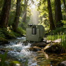 Green 20L water container, camping water storage, outdoor hydration, Australian camping gear, robust water canister, portable water tank, emergency water supply