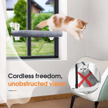 Gray cat bed, window cat bed, cat furniture, cat supplies, Australian cat bed, cat relaxation, bird watching cat bed, sunbathing cat bed